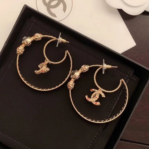 AAA 1:1 Chanel Stone Hoop Earrings AB3195 2019 Collection AQ01410
