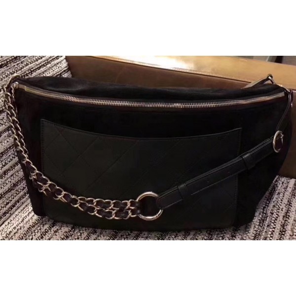 AAA Copy Chanel x Pharrell Capsule Collection Belt Waist Bag AS0620 Suede Black 2019 AQ03865