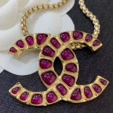 AAA 1:1 Chanel Burberrygundy Resin Stones CC Pendant Necklace AB1804 2019 Collection AQ01653