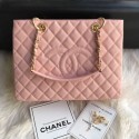AAA 1:1 Chanel Grained Calfskin Grand Shopping Tote GST Bag Pink/Gold Collection AQ01281