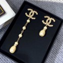 AAA Chanel Asymmetry Earrings AB0648 Gold/Pearly White/Crystal 2019 Collection AQ02909
