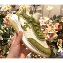 AAA Chanel Fabric Suede Calfskin and TPU Sneakers G35202 Green 2019 AQ01020
