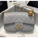 AAA Chanel Lambskin & Gold-Tone Metal Flap Bag AS1787 Grey 2020 Collection AQ03820