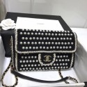 AAA chanel pearl knitwear classic flap bag black AQ03197