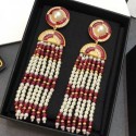 AAA Chanel Pearl Tassel Short Earrings AB1975 Red 2019 Collection AQ02956