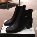 AAA Chanel Supple Lambskin Short Boots Black 2019 Collection AQ00836
