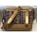 AAA Chanel Tweed/Calfskin Gabrielle Small Hobo Bag A91810 Gold 2019 AQ04070