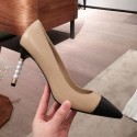 AAA Copy Chanel Lambskin Pearl Heel Pumps G35534 Nude 2020 Collection AQ01310