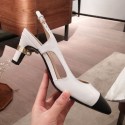 AAA Copy Chanel Lambskin Pearl Heel Slingbacks Pumps G34597 White 2020 Collection AQ01508