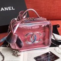 AAA Fake Chanel Iridescent PVC Small Vanity Case A93342 Pink 2019 Collection AQ03957