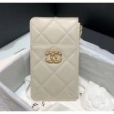 AAA Imitation Chanel 19 Phone and Card Holder in Lambskin AP1182 Off-White 2020 Collection AQ04277