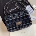 AAAAA Chanel Sequins Small Flap Bag AS1078 Black/Silver 2020 Collection AQ01332