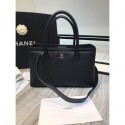 Chanel Calfskin & Silver-Tone Metal A91868 black AQ02404