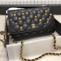Chanel Lambskin 18k Charms Wallet On Chain WOC Bag A81618 Black 2018 Collection AQ00501