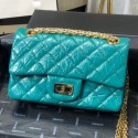 Chanel Quilted Aged Calfskin Small 2.55 Flap Bag A37586 Green 2019 Collection AQ01354
