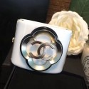 Chanel Resin Camellia Bloom Cuff Bracelet White 2019 Collection AQ03430