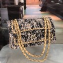 Copy AAA Chanel Tweed Medium Flap Bag Black/Nude 2019 Collection AQ01754