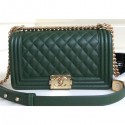 Fake Chanel Caviar Leather Boy Flap Medium Bag Green AQ01863
