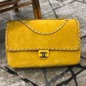 Fake Chanel x Pharrell Oversize Suede Flap Bag Yellow 2019 Collection AQ02073