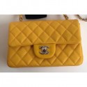 Fashion Chanel Caviar Leather Small Classic Flap Bag A1116 Yellow AQ02035