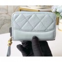 Hot Replica Chanel Aged Calfskin Gabrielle Zipped Coin Purse A84404 Pale Blue AQ01446