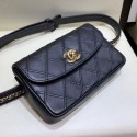 Imitation Chanel Lambskin Flap Waist Bag/Belt Bag A88612 Black 2019 Collection AQ03719