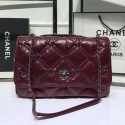 Imitation Chanel Quilted Puffer Wax Calfskin Flap Bag Red 2019 Collection AQ02505