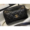 Imitation Chanel Small Camera Case Bag AS1367 Lambskin Black 2020 AQ03668