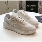AAA Chanel CC Logo Sequins & Leather Sneakers G35936 White 2020 Collection AQ01707