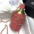 AAA Chanel Chain and Quilted Lambskin Bottle Shaped Clutch with Chain Pink 2020 Collection AQ03462