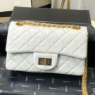 AAA Chanel Quilted Aged Calfskin Small 2.55 Flap Bag A37586 White 2019 Collection AQ01003