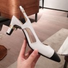 AAA Copy Chanel Lambskin Pearl Heel Slingbacks Pumps G34597 White 2020 Collection AQ01508