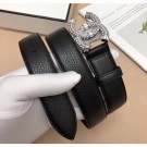 AAA Fake Chanel Width 3cm Grainy Calfskin Belt With Crystal CC Buckle Black/Silver 2020 Collection Belt AQ01040