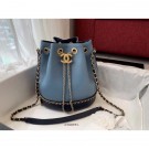 AAA Imitation Chanel drawstring bag Calfskin & Gold-Tone Metal AS0537 blue AQ00642