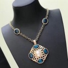 Best Quality Chanel Pearl Short Necklace Peacock Blue 2019 Collection AQ01806