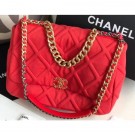 Chanel 19 Maxi Jersey Flap Bag AS1162 Red 2020 AQ01546