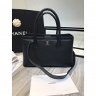 Chanel Calfskin & Silver-Tone Metal A91868 black AQ02404