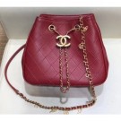 Chanel Charms Lambskin Drawstring Bucket Mini Bag Burgundy 2019 AQ03748