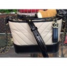 Chanel Chevron Gabrielle Small Hobo Bag A91810 Beige/Black 2018 AQ00513