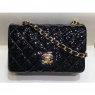 Chanel Classic Flap Small Bag A01116 Black in Patent Leather with Gold Hardware AQ03044