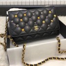 Chanel Lambskin 18k Charms Wallet On Chain WOC Bag A81618 Black 2018 Collection AQ00501