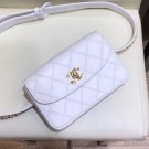 Chanel Lambskin Flap Waist Bag/Belt Bag A88612 White 2019 Collection AQ00521