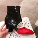 Chanel Patent Calfskin Mary Jane Open Ankle Short Boots G35431 Red/Black 2020 Collection AQ03265