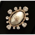 Chanel Pearl Brooch AB0546 Gold/Pearly White/Crystal 2018 AQ01582