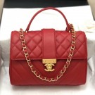 Chanel Quilted and Chevron Calfskin Flap Bag with Top Handle AS0804 Red 2019 Collection AQ03887