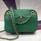 Chanel Quilted Lambskin Chain CC Camera Case AS0971 Green 2019 Collection AQ04306