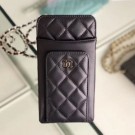 Chanel Quilted Lambskin Vertical Phone Holder/Classic Clutch with Chain AP0990 Black 2019 Collection AQ01091