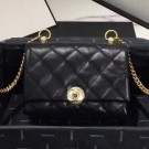 Chanel Quilted Leather Pearl Trim Small Flap Bag AS1170 Black 2019 Collection AQ03918