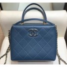 Chanel Quilting Calfskin Mini Bowling Bag AS0351 Cyan 2019 AQ04093