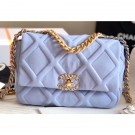Designer Chanel 19 Small Jersey Flap Bag AS1160 Baby Blue 2020 AQ01428